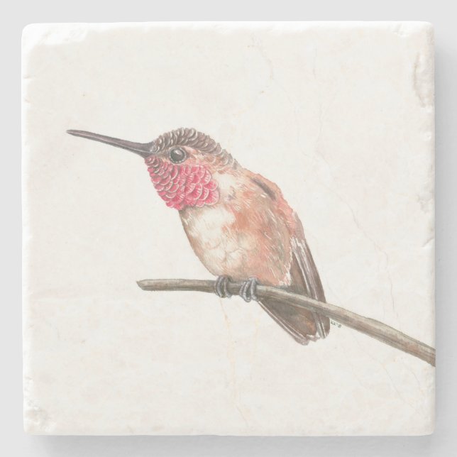 Hummingbird, vattenfärg stenunderlägg (Framsidan)
