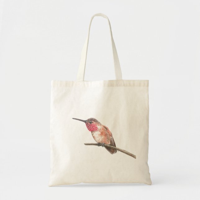 Hummingbird, vattenfärg tygkasse (Framsidan)