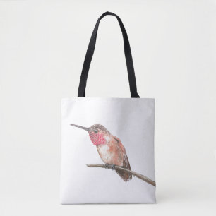 Hummingbird, vattenfärg tygkasse