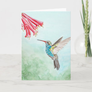 Hummingbird Vattenfärgutskrift Kort