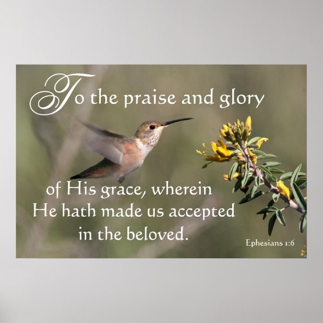 Hummingbird vi är accepterade i Jesus Skriv ut Poster (Framsidan)