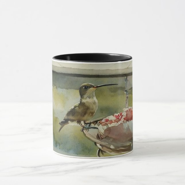 Hummingbird vid Window Mugg (Center)