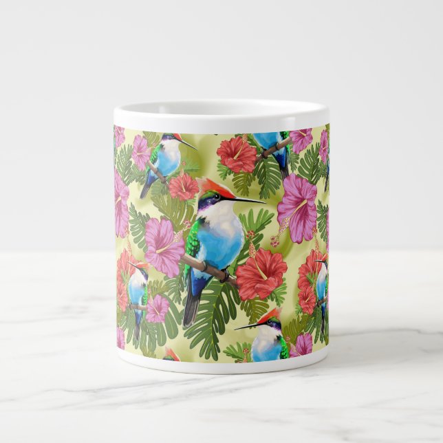 Hummingbird vilande and H Anpassningsbar-cut Vinyl Jumbo Mugg (Framsidan)