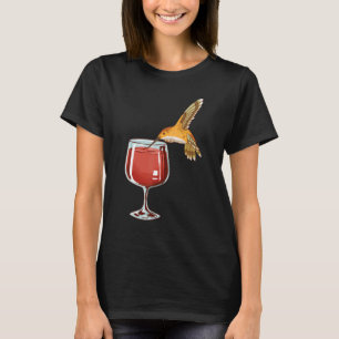 Hummingbird Vin Passion Animal Bird Fläkt Drinking T Shirt