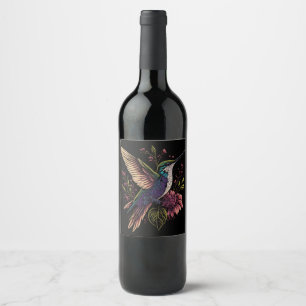 Hummingbird Vines - Vin-etikett Vinflaska Etikett