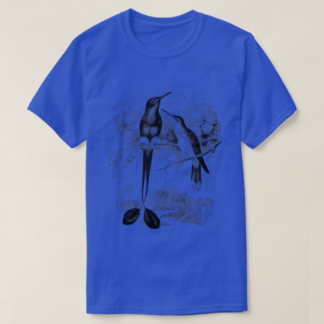 Hummingbird Vintage Bird Print T Shirt (Design framsida)