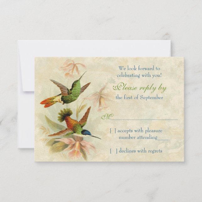 Hummingbird Vintage Blommigt Bröllop OSA (Framsida)