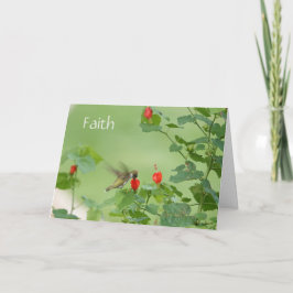 Hummingbird w verse (Luke 1:37) Sympati Kort