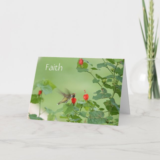 Hummingbird w verse (Luke 1:37) Sympati Kort (Framsida)