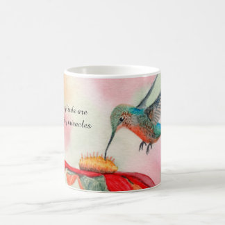 Hummingbird watercolor art on a coffee mug kaffemugg