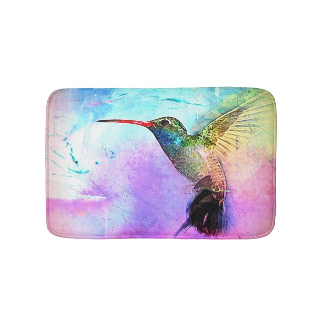 Hummingbird & Watercolor Badrumsmatta (Framsidan)
