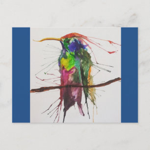 Hummingbird Watercolor Vykort