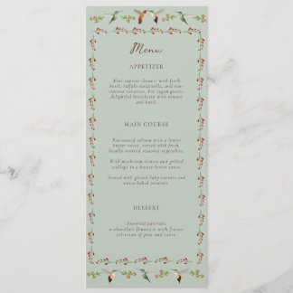 Hummingbird Wedding Menu Meny