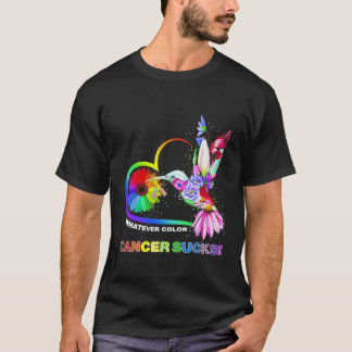 Hummingbird Wever Färg Cancer Sucks Fight Cancer T Shirt