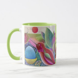 Hummingbird Whimsical Art Mugg