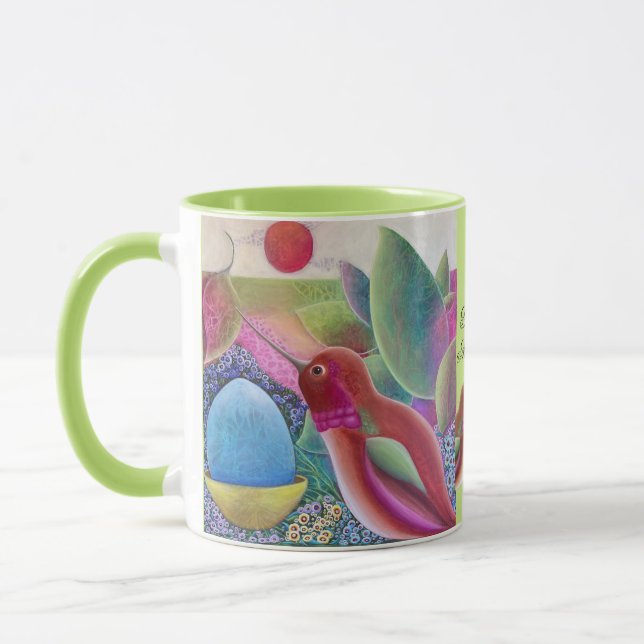 Hummingbird Whimsical Art Mugg (Vänster)