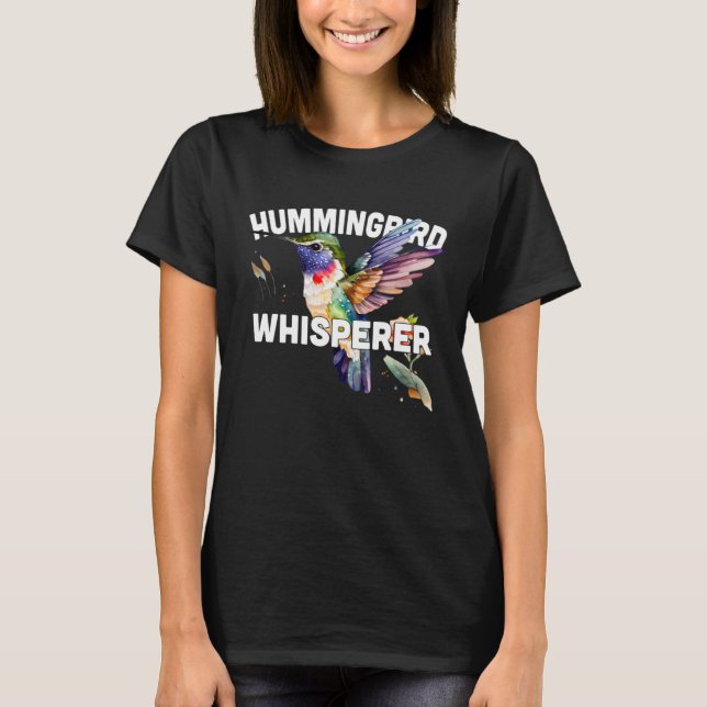 Hummingbird Whisperer Cute Hummingbird Water color T Shirt (Framsida)