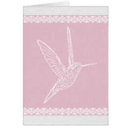 Hummingbird White och Rosa Hälsningskort