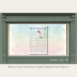 Hummingbird & Wildflower Baby Shower Flygblad