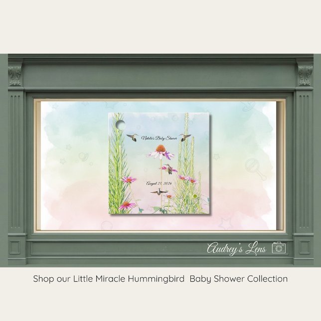 Hummingbird & Wildflower Baby Shower Gåvor Etiketter (Skapare uppladdad)