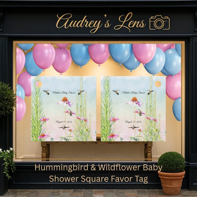 Hummingbird & Wildflower Baby Shower Gåvor Etiketter (Skapare uppladdad)