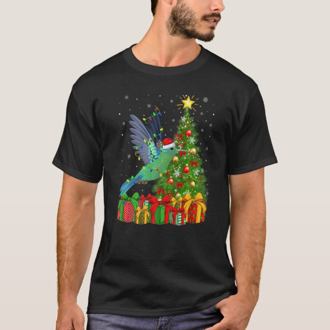Hummingbird  Xmas Holiday Santa Hummingbird Christ T Shirt (Framsida)