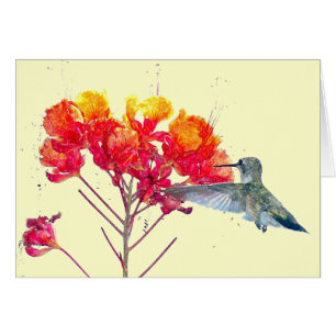 Hummingbirdblommakort Hälsningskort