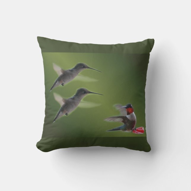 hummingbirddekorativ kudde skräddarsy (Framsida)