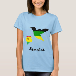 Hummingbirden och blomman i jamaikan och Rasta T Shirt