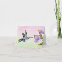 Hummingbirden på morgonhärlighet noterar kortet kort