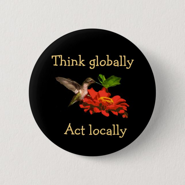 Hummingbirden på tänka agerar globalt knäppas knapp (Framsida)