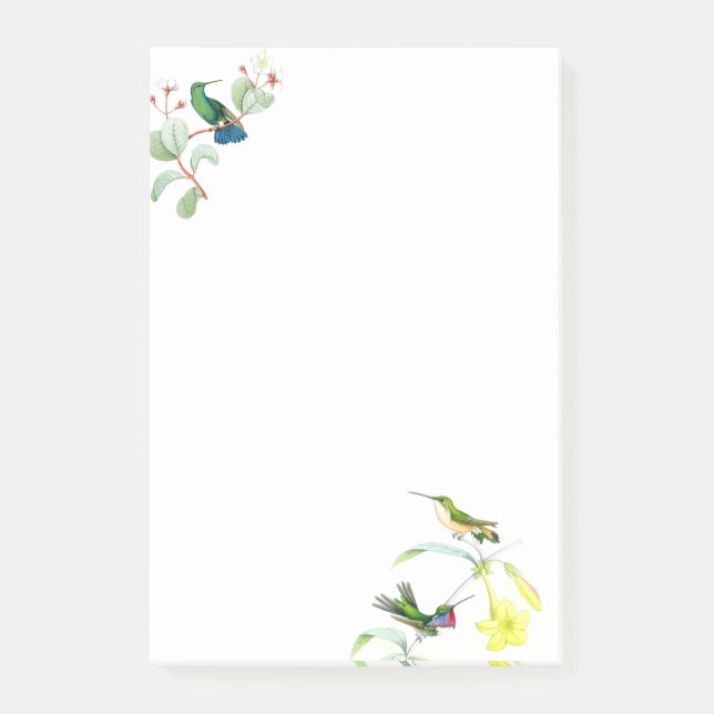Hummingbirdfågeln blomma somblommigten postar den, post-it block (Framsida)