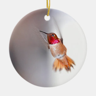 Hummingbirdflygfoto Julgransprydnad Keramik
