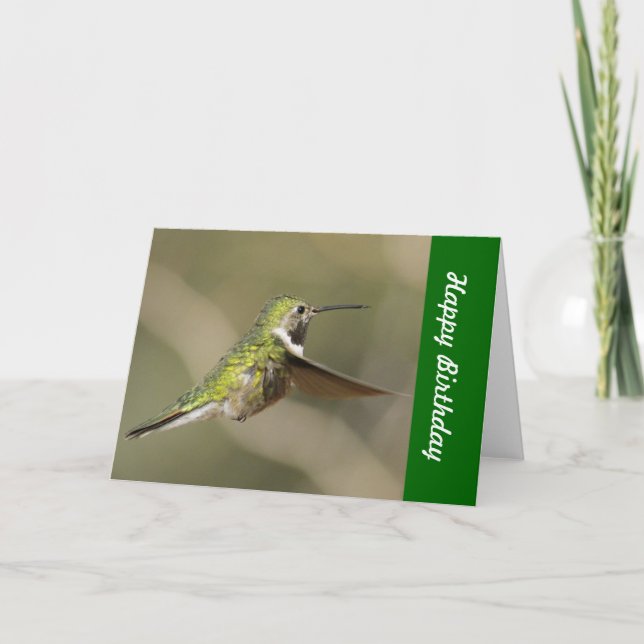 Hummingbirdfödelsedagkort Kort (Framsida)