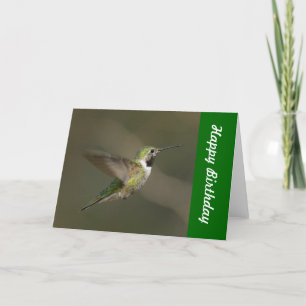 Hummingbirdgrattis på födelsedagenkort kort