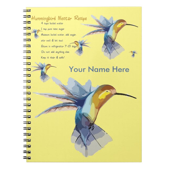 HummingbirdNectarrecept Anteckningsbok (Framsidan)