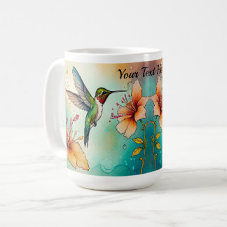 Hummingbirds Flowers Personalize Kaffemugg