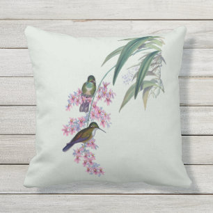 Hummingbirds i utomhus- Orchids kudder 16x16 Utomhuskudde