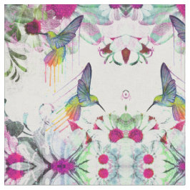 Hummingbirds och blommor tyg
