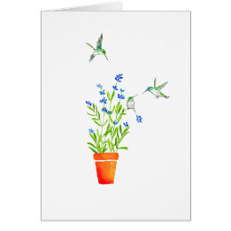 Hummingbirds på lavendel OBS kort