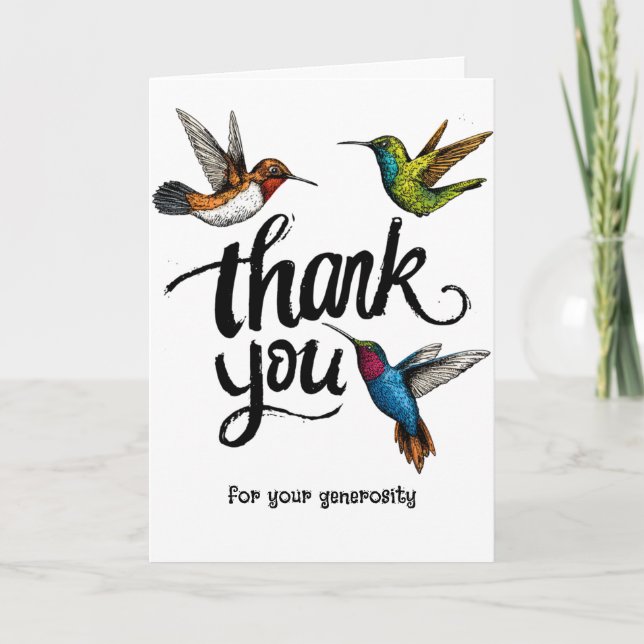 Hummingbirds Thank You Kort (Framsida)