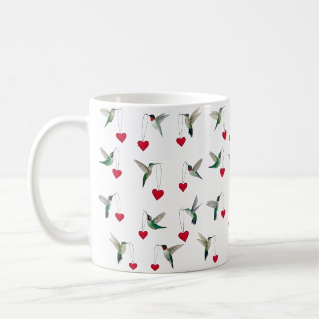Hummingbirds Valentine's Day Kaffemugg (Vänster)