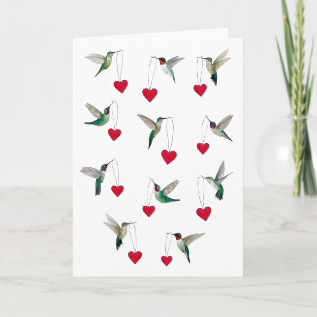 Hummingbirds Valentine's Day Kort (Framsida)