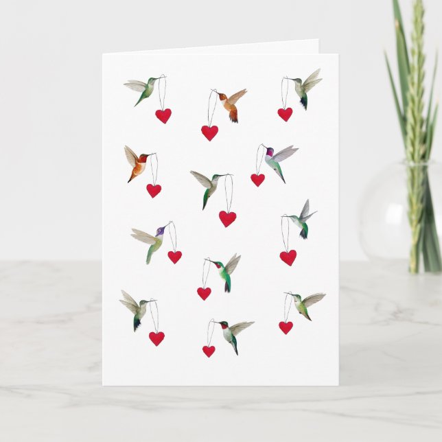 Hummingbirds Valentine's Day Kort (Framsida)