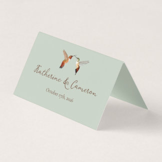 Hummingbirds Wedding Place Cards Kort