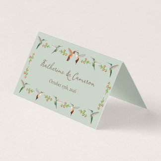 Hummingbirds Wedding Place Cards Kort