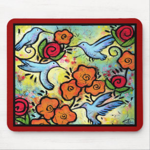 Hummingbirdsmusen vadderar - 9,25" x 7,75", musmatta