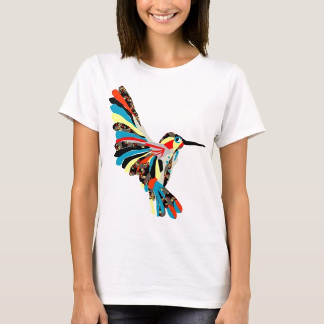 hummingbirdteckning tee shirt (Framsida)