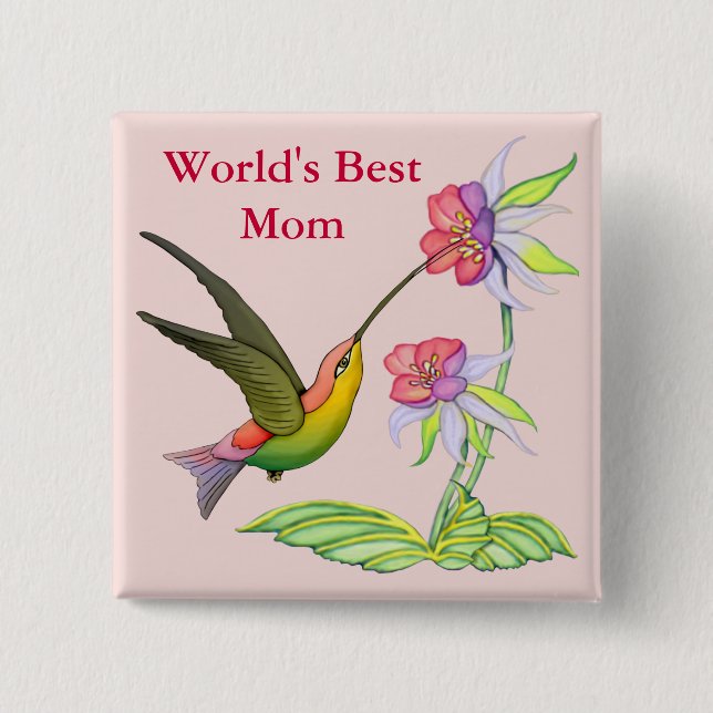 Hummingbirdträdgård för mamma knapp (Framsida)