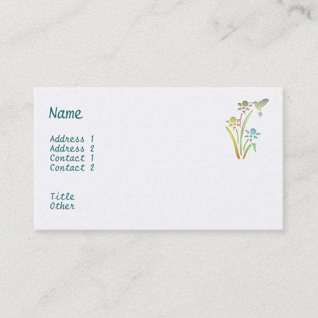 Hummingbirdvisitkort Visitkort (Framsida)